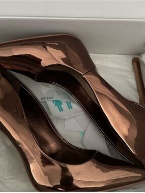 Aldo Metallic Copper Pointed-Toe Stiletto Pumps